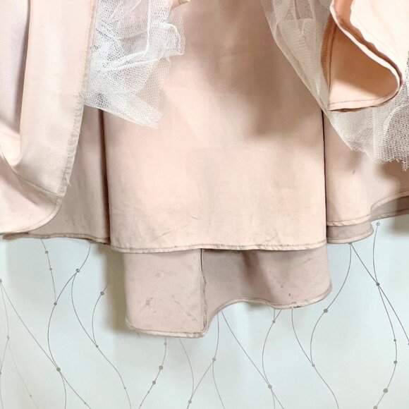 La Femme Beige Crop Top Long Mermaid Evening Gown $438 - Picture 7 of 8